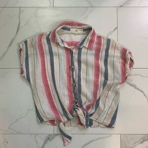 Thread & Supply Linen Striped Crop